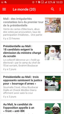 Actualités Mali android App screenshot 1